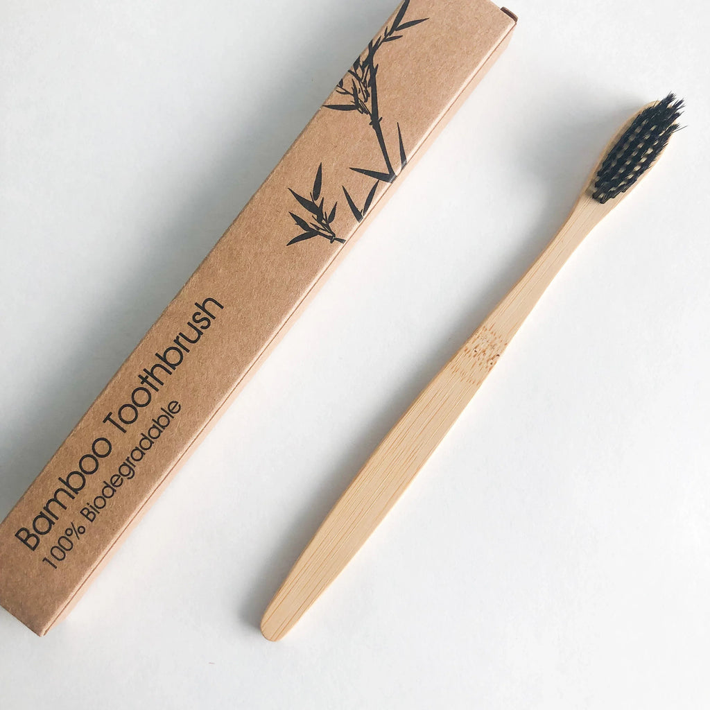 Eco Friendly Natural Bamboo Toothbrush - Activated Charcoal Bristle - Zero Waste | Biodegradable