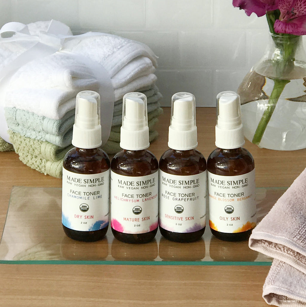 Rose Grapefruit Face Toner for Sensitive Skin - Certified Organic, Vegan & Cruelty-free